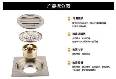 全銅鎳絡(luò)絲直條防蟲(chóng)防臭通用地漏 臺(tái)州制造的品質(zhì)之選